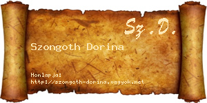 Szongoth Dorina névjegykártya