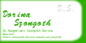 dorina szongoth business card